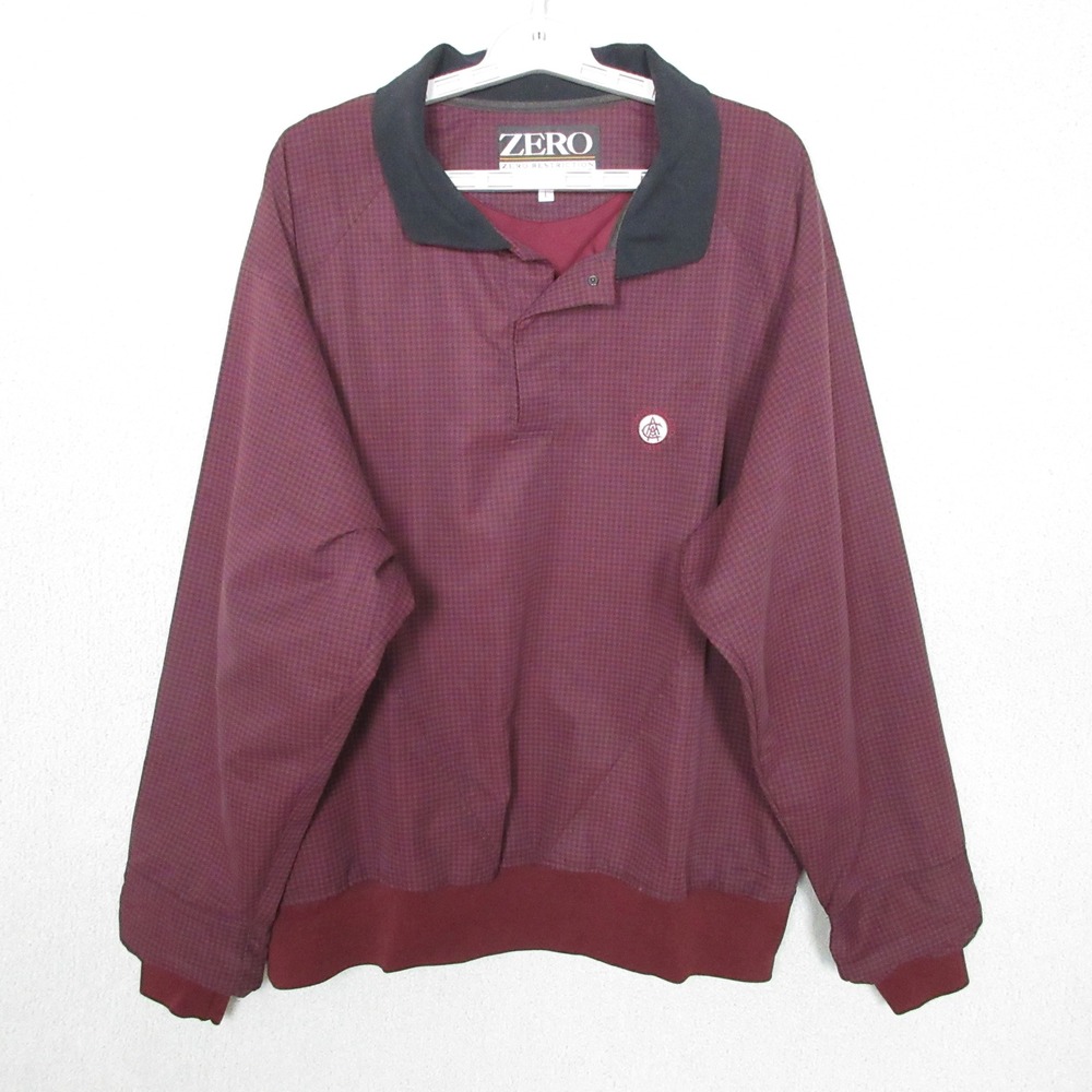 ZERO Restriction Golf Pullover Windbreaker Maroon Men's L Atlanta‎ Athletic Club